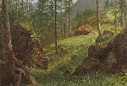 Albert Bierstadt Wooded Hillside painting